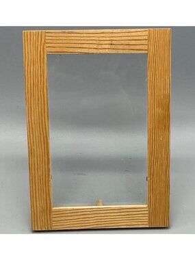 Photo frame wooden glass stick stand brown frame size 5 x 6.75" photo READ